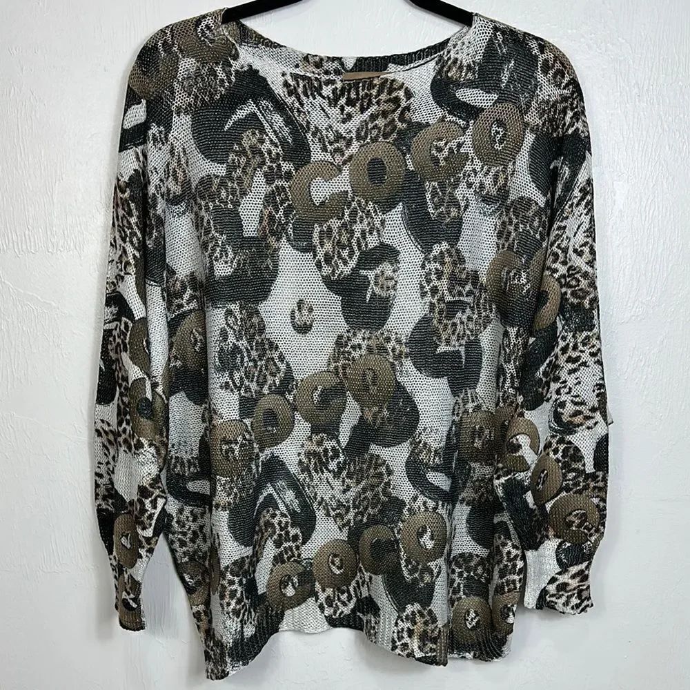 Free For Humanity Viscose Blend Crew Neck Pullover Sweater One Size